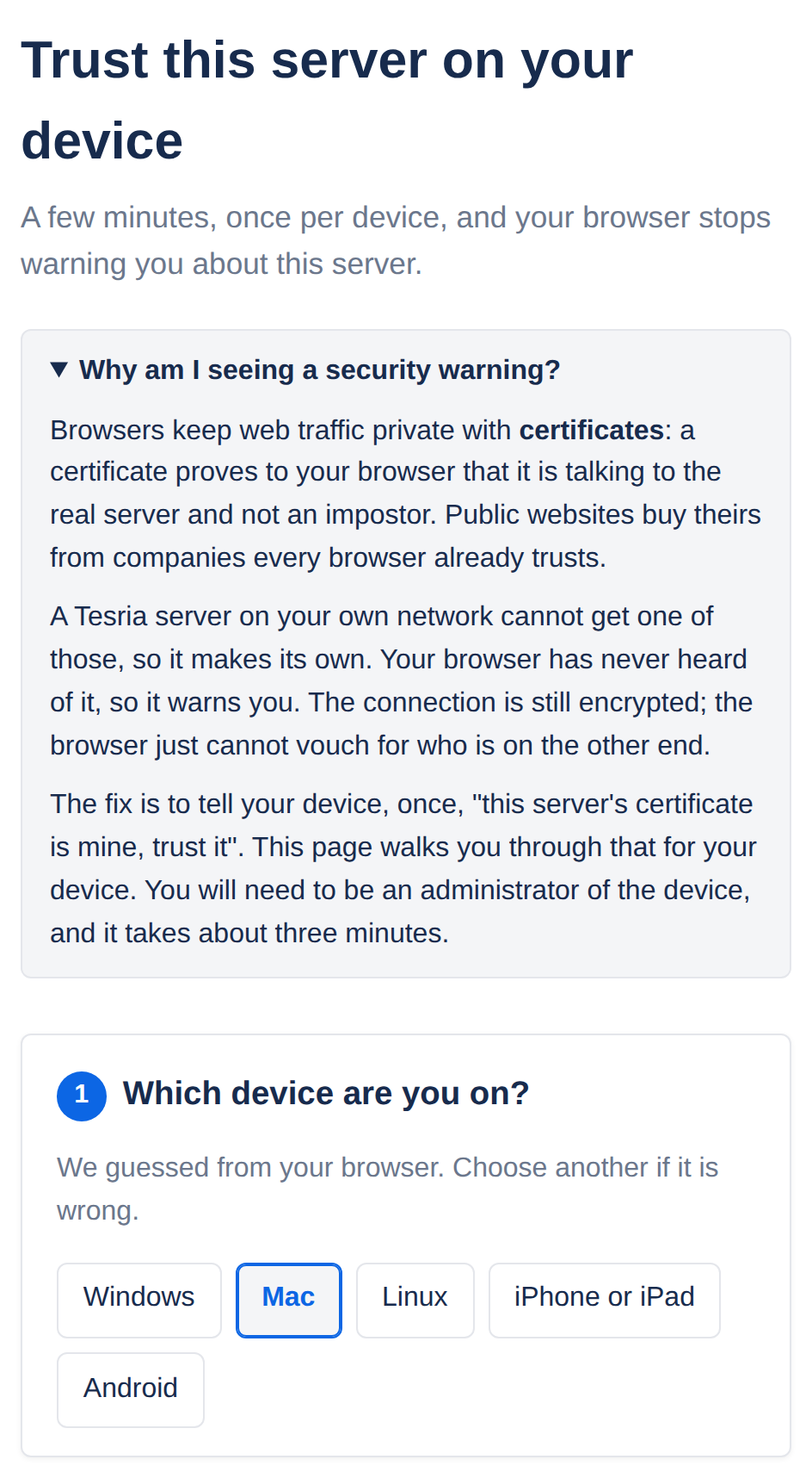 The Trust this device guide