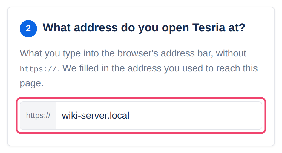 The address box in the guide