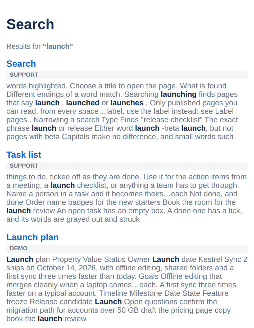 Search results with the matching words