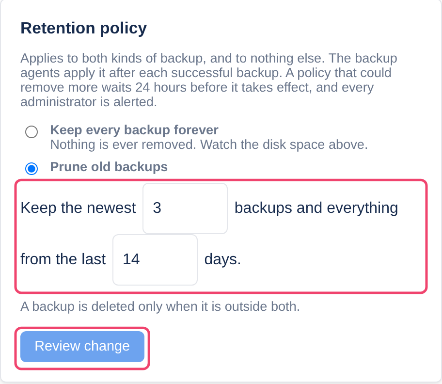 The retention policy