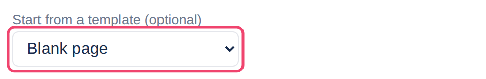 Choosing a template for a new page