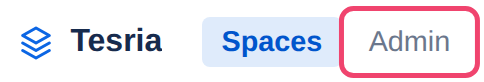 The top bar with the Admin link