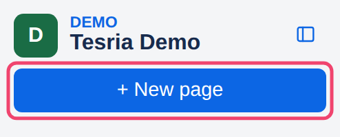 The + New page button in the sidebar